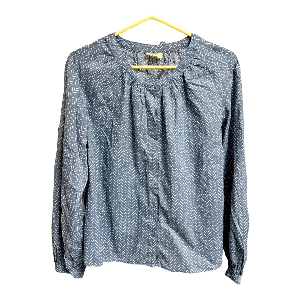A.N.A. Button up blue long sleeve blouse women’s size medium